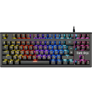 Клавиатура Defender Dark Arts GK-375 игровая, механическая, мульмедиа, влагоустойчивая, подсветка, USB, чёрный